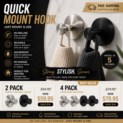 Quick Mount Hook Size: 60x45mm