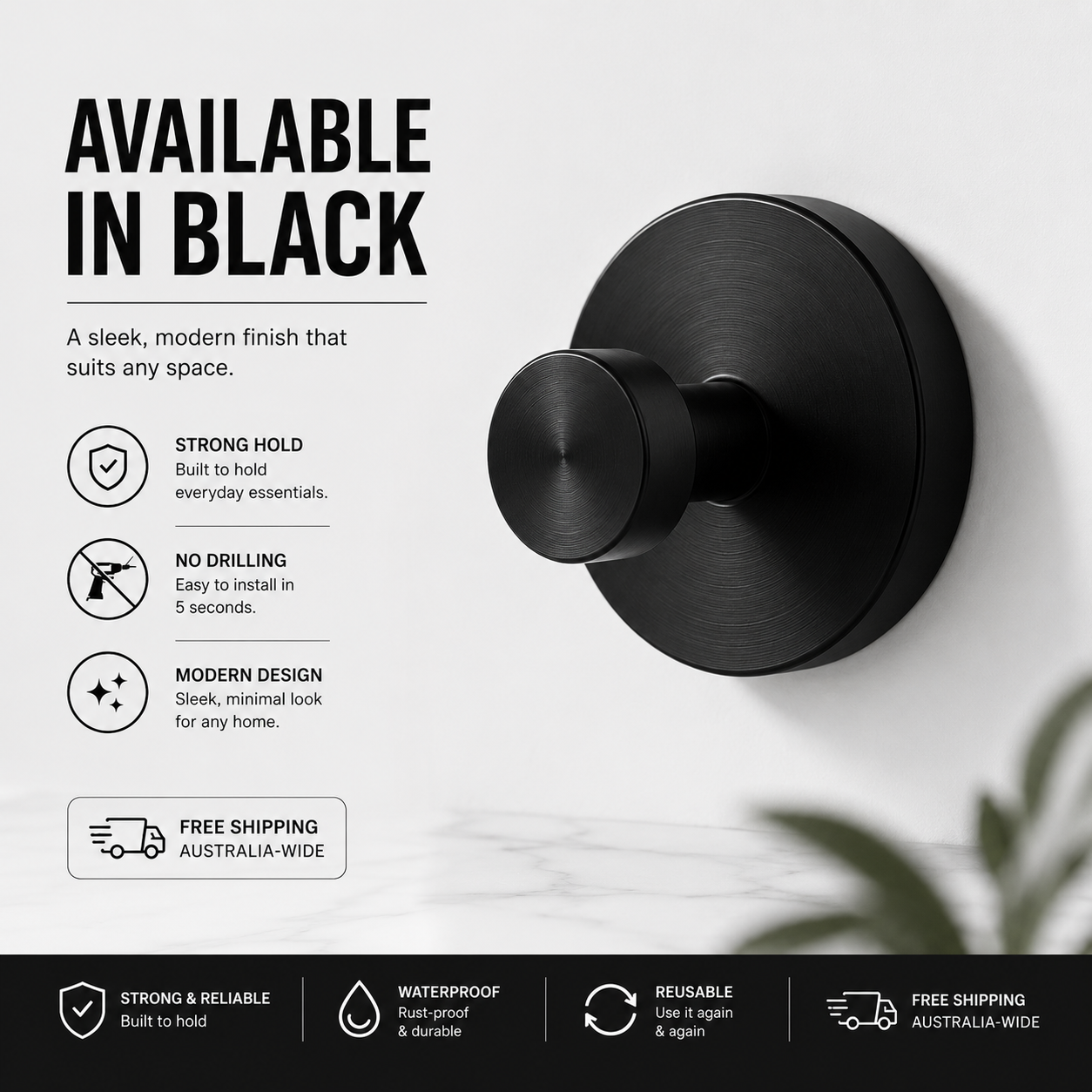 Quick Mount Hook Size: 60x45mm